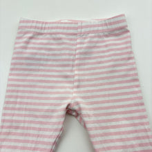 Load image into Gallery viewer, Girls Bilbi, pink striped stretchy leggings / bottoms, GUC, size 00,