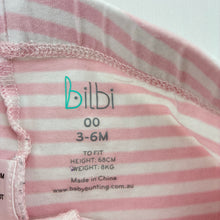 Load image into Gallery viewer, Girls Bilbi, pink striped stretchy leggings / bottoms, GUC, size 00,