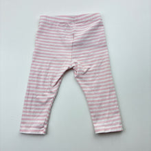 Load image into Gallery viewer, Girls Bilbi, pink striped stretchy leggings / bottoms, GUC, size 00,