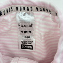 Load image into Gallery viewer, Girls Bonds, stretchy zip Wondersuit / zippy / romper, EUC, size 000,