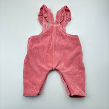Load image into Gallery viewer, Girls Dymples, ribbed velour overalls / romper, EUC, size 000,
