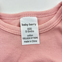 Load image into Gallery viewer, Girls Baby Berry, pink soft cotton bodysuit / romper, GUC, size 000,