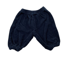 Load image into Gallery viewer, Unisex Target, navy ribbed organic cotton pants, elasticated, GUC, size 000,