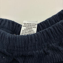 Load image into Gallery viewer, Unisex Target, navy ribbed organic cotton pants, elasticated, GUC, size 000,