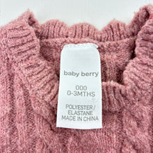 Load image into Gallery viewer, Girls Baby Berry, soft feel cable knit vest, GUC, size 000,
