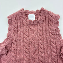 Load image into Gallery viewer, Girls Baby Berry, soft feel cable knit vest, GUC, size 000,