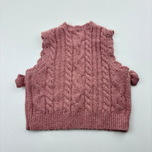 Load image into Gallery viewer, Girls Baby Berry, soft feel cable knit vest, GUC, size 000,