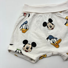 Load image into Gallery viewer, Unisex H&amp;M, Disney, organic cotton blend shorts, wash fade, FUC, size 0,