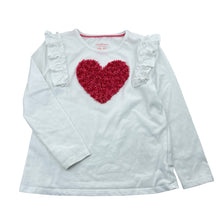 Load image into Gallery viewer, Girls ISAAC MIZRAHI, ruffle long sleeve top, heart, EUC, size 6,