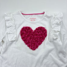 Load image into Gallery viewer, Girls ISAAC MIZRAHI, ruffle long sleeve top, heart, EUC, size 6,