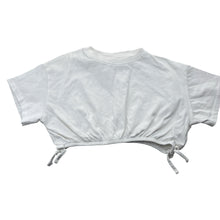 Load image into Gallery viewer, Girls Zara, white cropped cotton short sleeve top, EUC, size 7,