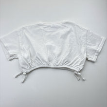 Load image into Gallery viewer, Girls Zara, white cropped cotton short sleeve top, EUC, size 7,