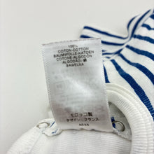 Load image into Gallery viewer, Girls Petit Bateau, striped cotton romper dress, light marks, FUC, size 0, L: 38cm