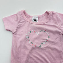 Load image into Gallery viewer, Girls Dymples, stretchy bodysuit / romper, heart, GUC, size 000,
