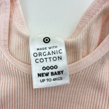 Load image into Gallery viewer, Girls Target, pink ribbed organic cotton singlet top, EUC, size 0000,