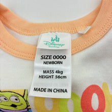 Load image into Gallery viewer, Unisex Disney, Toy Story, soft cotton romper, EUC, size 0000,