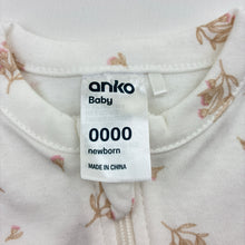 Load image into Gallery viewer, Girls Anko, soft cotton floral zip coverall / romper, EUC, size 0000,