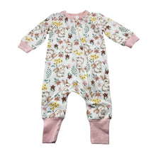 Load image into Gallery viewer, Girls Baby Berry, stretchy zipped romper, rabbits, EUC, size 000,
