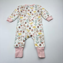 Load image into Gallery viewer, Girls Baby Berry, stretchy zipped romper, rabbits, EUC, size 000,