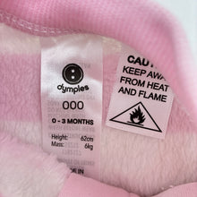 Load image into Gallery viewer, Girls Dymples, soft fleece zip romper, dog, EUC, size 000,