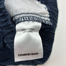 Load image into Gallery viewer, Boys Country Road, navy cotton / linen shorts, elasticated, GUC, size 1,
