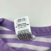 Load image into Gallery viewer, Girls Bonds, purple stripe terry top / lightweight sweater, EUC, size 000,