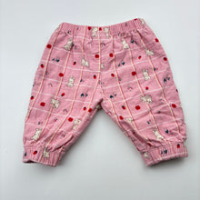 Load image into Gallery viewer, Girls Target, organic flannel cotton pyjama pants / bottoms, GUC, size 000,