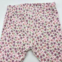 Load image into Gallery viewer, Girls Target, floral ribbed organic cotton leggings, FUC, size 000,
