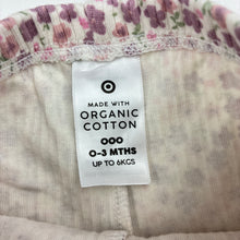 Load image into Gallery viewer, Girls Target, floral ribbed organic cotton leggings, FUC, size 000,