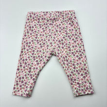 Load image into Gallery viewer, Girls Target, floral ribbed organic cotton leggings, FUC, size 000,