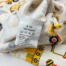 Load image into Gallery viewer, Boys lightweight, short sleeve shirt, diggers, EUC, size 4-5,