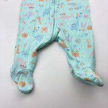 Load image into Gallery viewer, Unisex Dymples, organic cotton zip coverall / romper, GUC, size 0000,