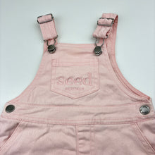 Load image into Gallery viewer, Girls Seed, embroidered stretch denim overalls short alls, GUC, size 00,