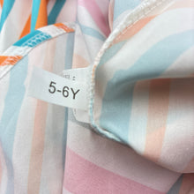 Load image into Gallery viewer, Girls lightweight, colourful striped dress, EUC, size 5-6, L: 66cm