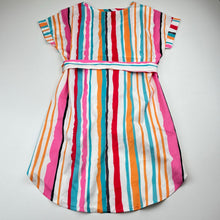 Load image into Gallery viewer, Girls lightweight, colourful striped dress, EUC, size 5-6, L: 66cm