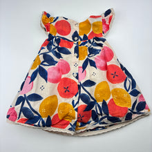 Load image into Gallery viewer, Girls Jack &amp; Milly, lined cotton dress, matching bloomers, small mark on front, FUC, size 00, L: 38cm