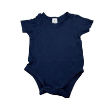 Load image into Gallery viewer, Unisex Target, navy organic cotton bodysuit / romper, GUC, size 0,