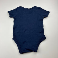 Load image into Gallery viewer, Unisex Target, navy organic cotton bodysuit / romper, GUC, size 0,