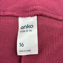 Load image into Gallery viewer, Girls Anko, soft feel stretchy ribbed bootcut pants, elasticated, EUC, size 16,