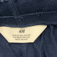 Load image into Gallery viewer, Unisex H&amp;M, navy cotton casual pants, elasticated, EUC, size 6,