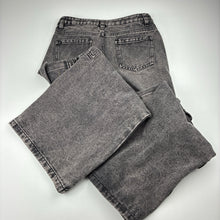 Load image into Gallery viewer, Unisex 1964 Denim Co, wide leg denim cargo pants adjustable, EUC, size 8,