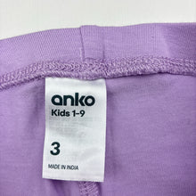 Load image into Gallery viewer, Girls Anko, purple stretchy leggings, elasticated, EUC, size 3,