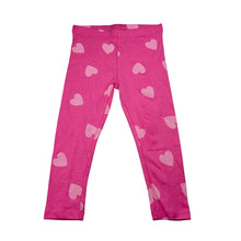 Load image into Gallery viewer, Girls Anko, pink stretchy leggings, hearts, GUC, size 3,