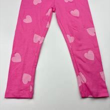 Load image into Gallery viewer, Girls Anko, pink stretchy leggings, hearts, GUC, size 3,