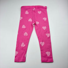 Load image into Gallery viewer, Girls Anko, pink stretchy leggings, hearts, GUC, size 3,