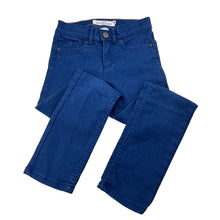 Load image into Gallery viewer, Unisex H&amp;M, blue stretch denim pants, adjustable, EUC, size 6,