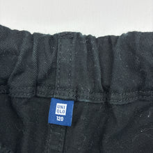 Load image into Gallery viewer, Boys Uniqlo, black stretch cotton pants adjustable, EUC, size 6,