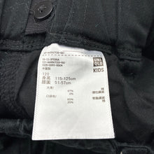 Load image into Gallery viewer, Boys Uniqlo, black stretch cotton pants adjustable, EUC, size 6,
