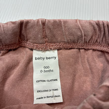 Load image into Gallery viewer, Unisex Baby Berry, lightweight stretch cotton shorts, elasticated, NEW, size 000,