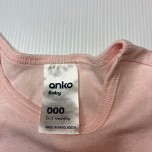 Load image into Gallery viewer, Girls Anko, pink cotton bodysuit / romper, EUC, size 000,